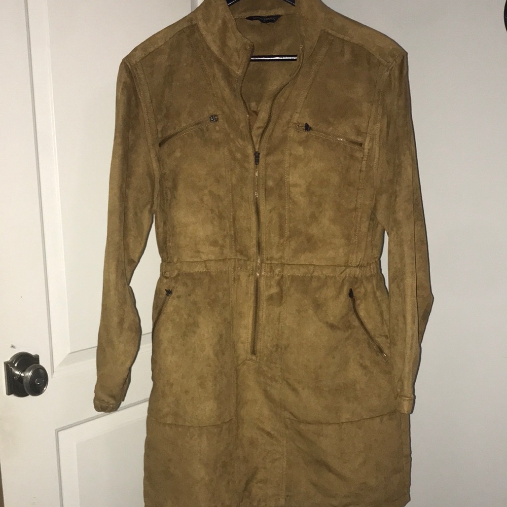 Banana Republic Faux Suede Dress in Camel